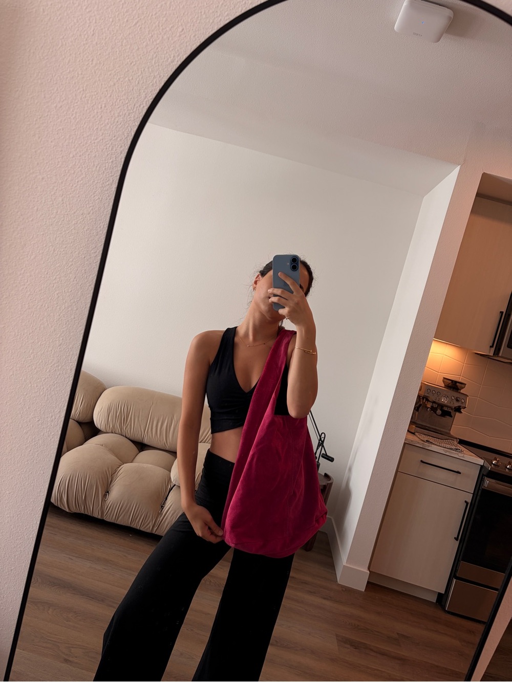 Magenta suede Shoulder Bag - Bold Everyday Tote
